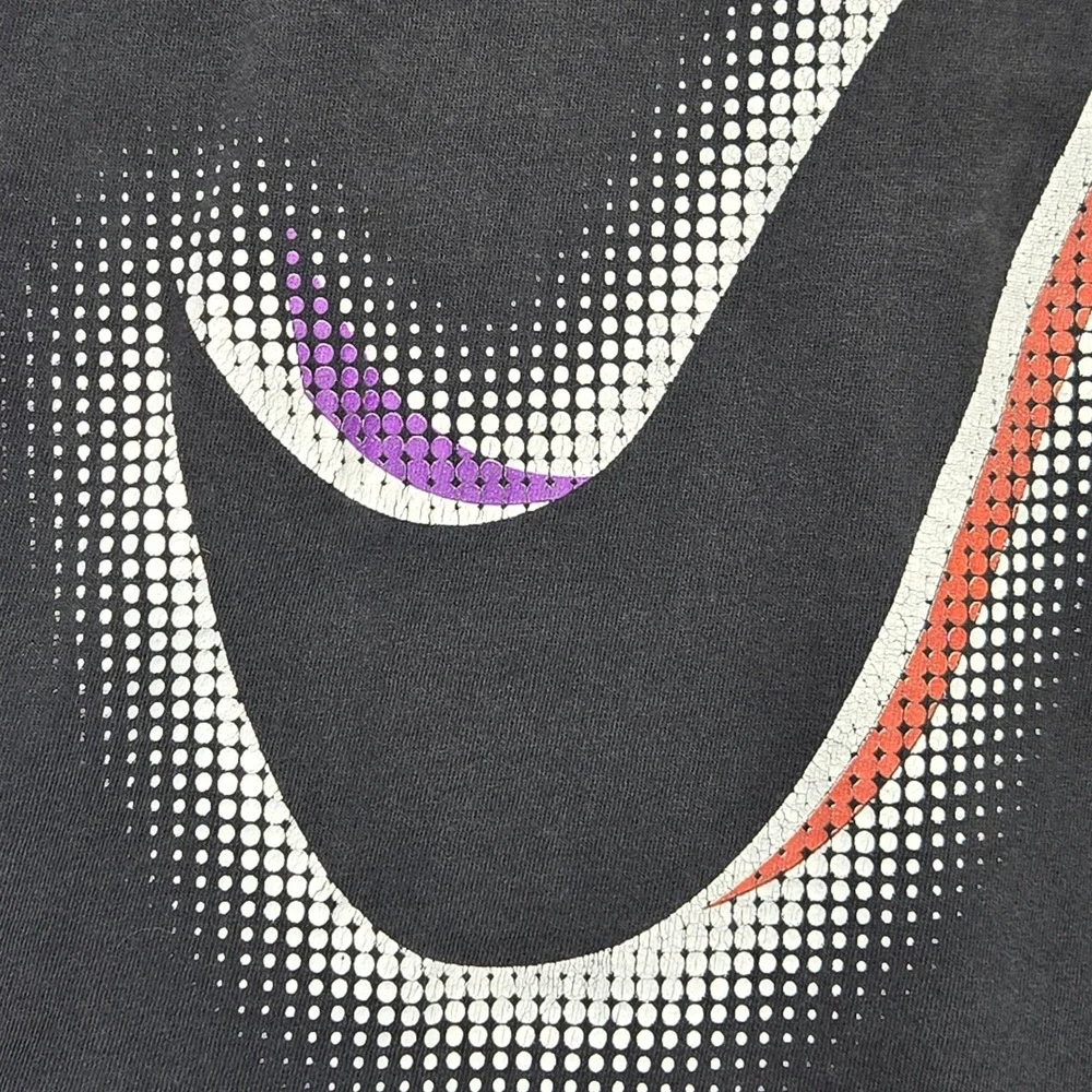 Vintage Nike Air T-Shirt Mens Black Single Stitch Bleached Distressed Thrashed M